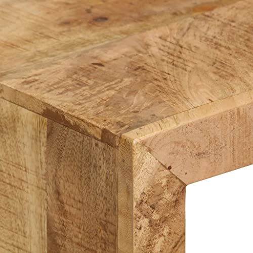 Solid Mango Wood TV Stand with Wrought Iron Legs, 45.3" L x 18" W x 15.7" H D322077