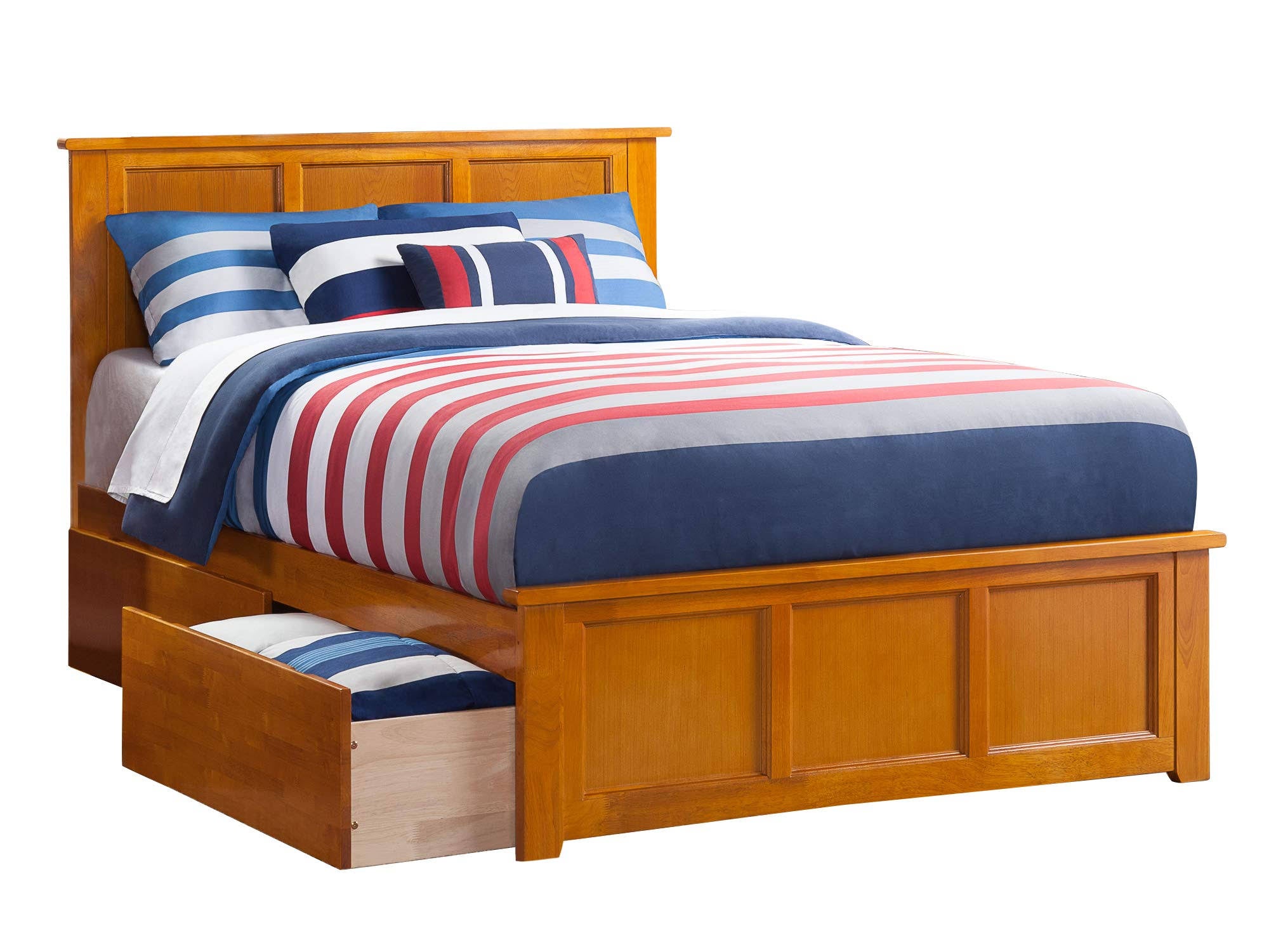 Caramel Full Bed with 2 Drawers D901
