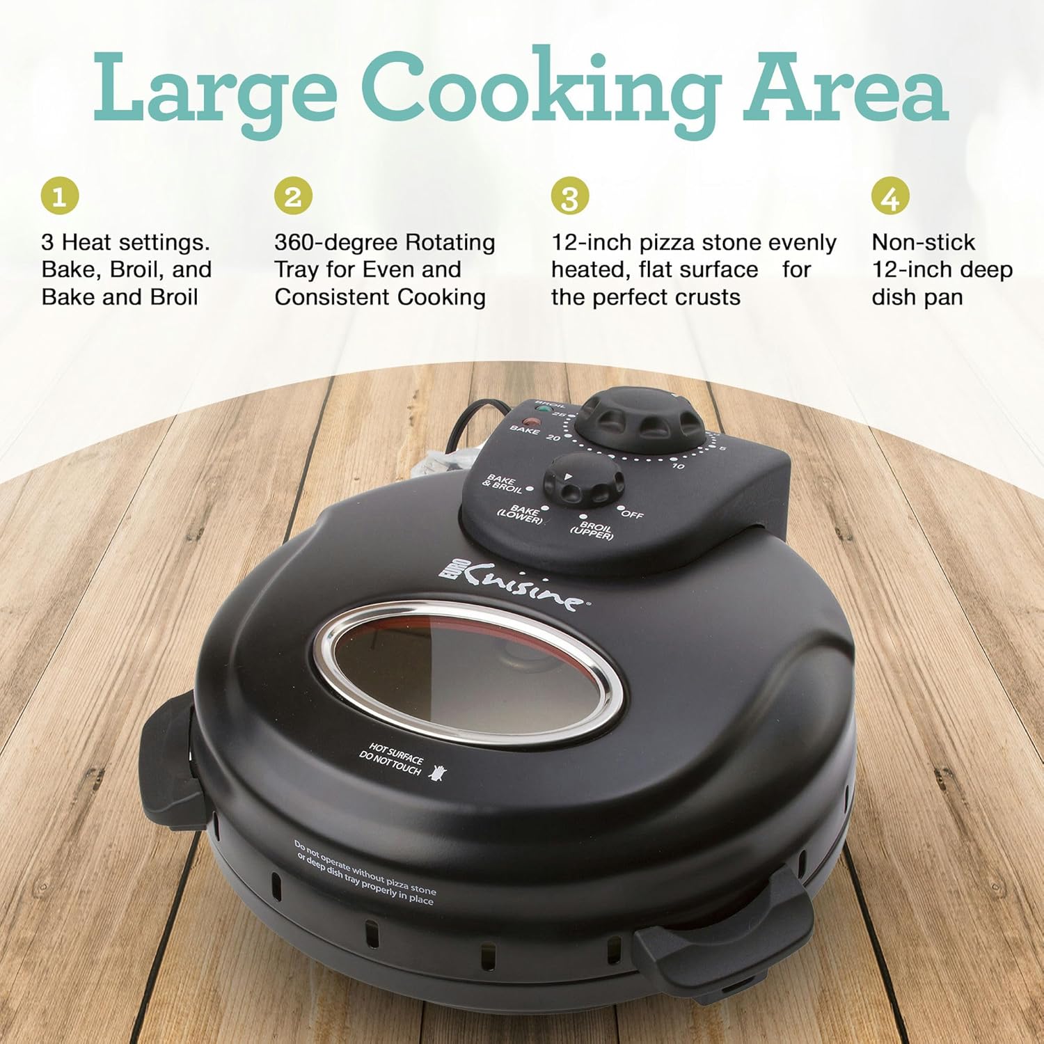 Crispy Crust 12" Rotating Pizza Maker with Stone & Baking Pan L991254