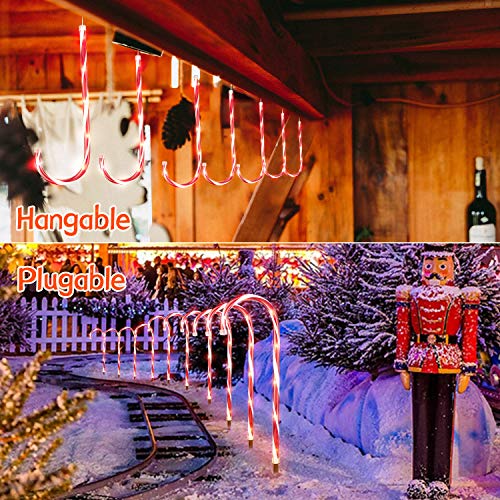 20 Packs Solar Candy Cane Lights Outdoor Pathway, 8 Modes LED Candy Cane Decorations K9656