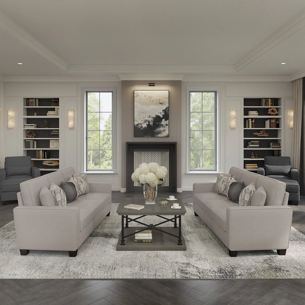 Beige Herringbone Fabric Sofa Z22973