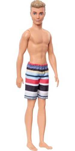 Beach-Themed Striped Swimsuit Fashion Doll B7796