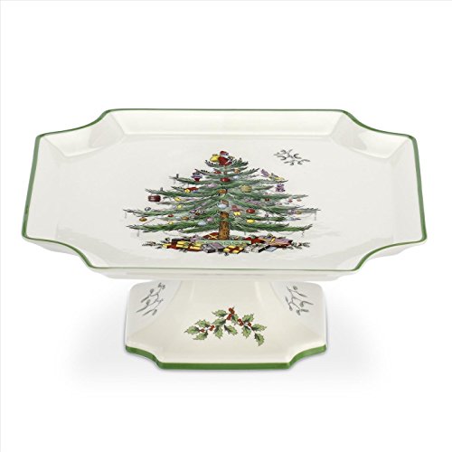 Christmas Tree Sculpted Octagonal Platter, 14-Inch Holiday Serving Platter Y76720