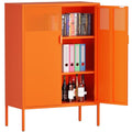 Orange 47" Metal Storage Sideboard with Adjustable Shelves K850402