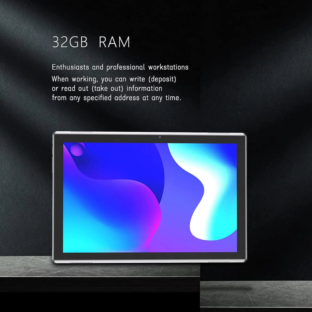 10.1 in HD Display 32GB ROM 2GB RAM 8MP Camera WiFi BT Tablet O61216