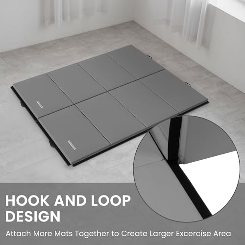 10ft x 4ft Four Fold Folding Exercise Mat with Carrying Handles, 2-inch Thick T332329