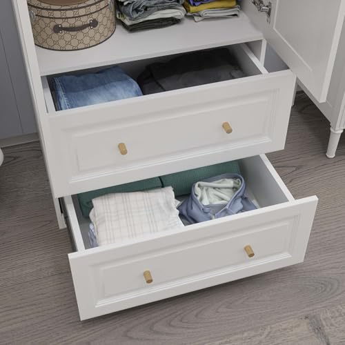 White 6-Door Large Armoire Wardrobe with 3 Drawers & 2 Hanging Rod F8729