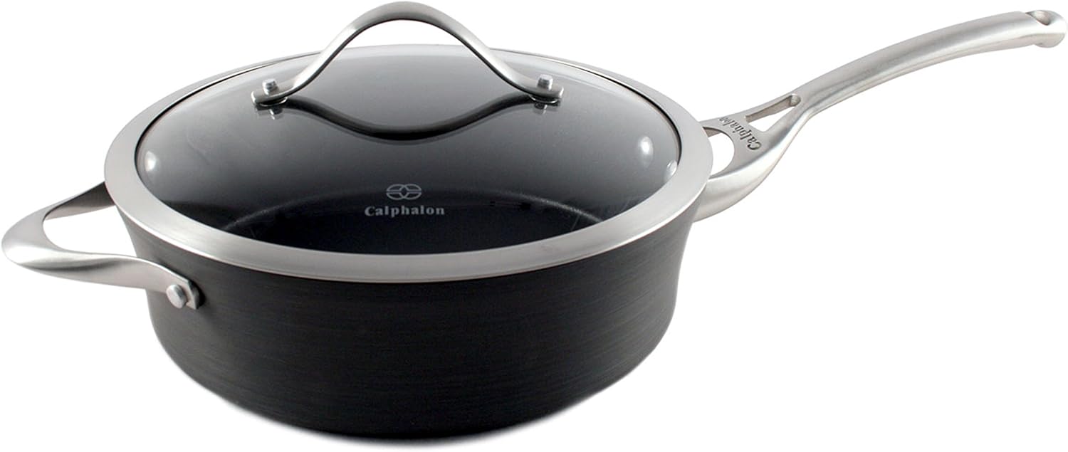 Black 3-quart Hard-Anodized Aluminum Nonstick Saute Pan L440