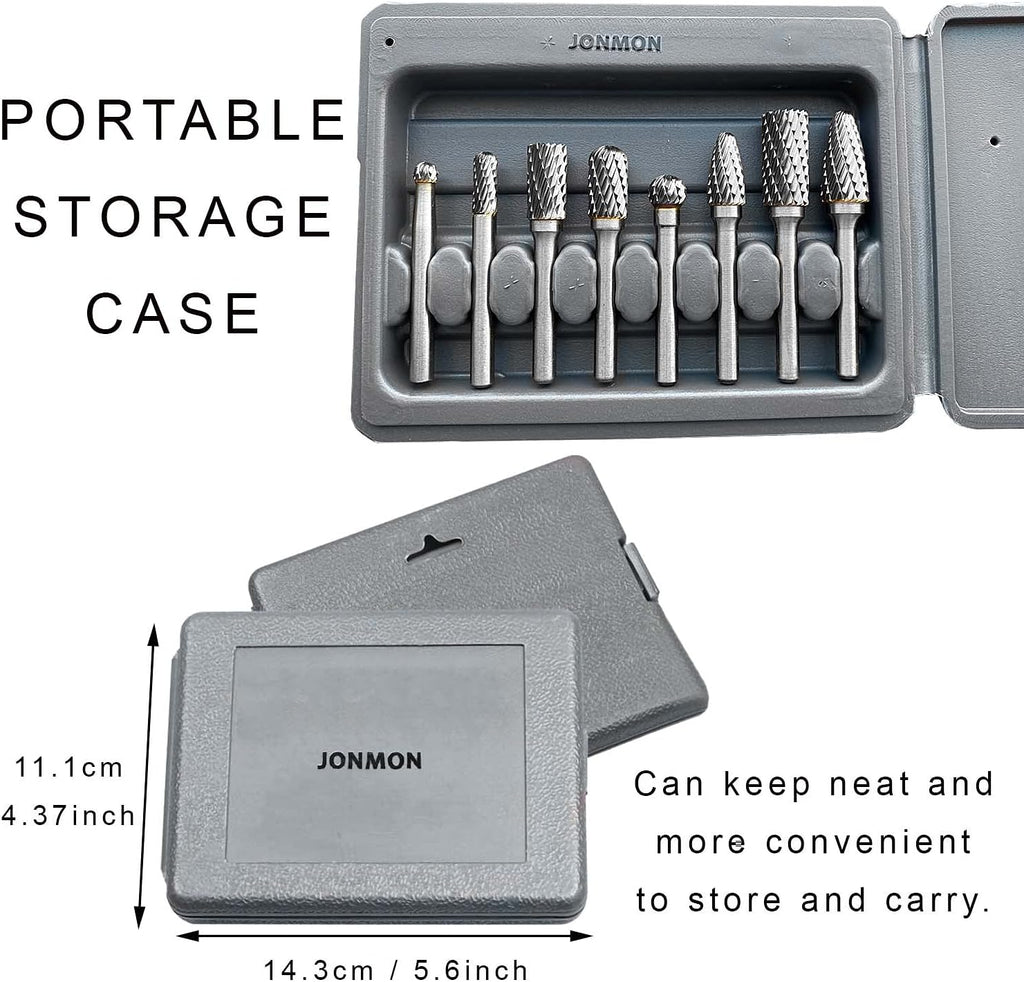 8Pcs Tungsten Double Cut Rotary File Set D33798
