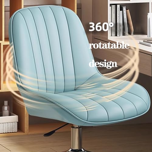 Criss Cross Chair with Wheels, Adjustable Height, Ergonomic Swivel Vanity Chair (Gray) Z195257